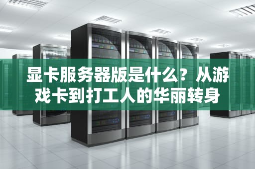 显卡服务器版是什么？从游戏卡到打工人的华丽转身