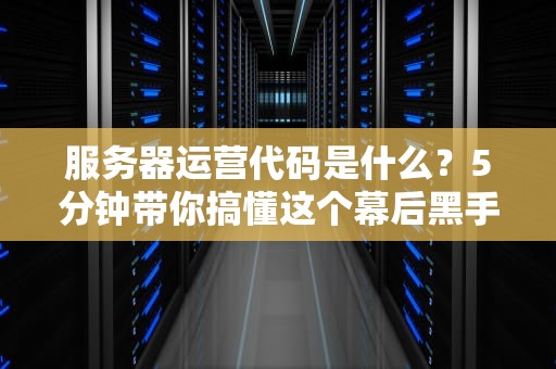 服务器运营代码是什么？5分钟带你搞懂这个幕后黑手！