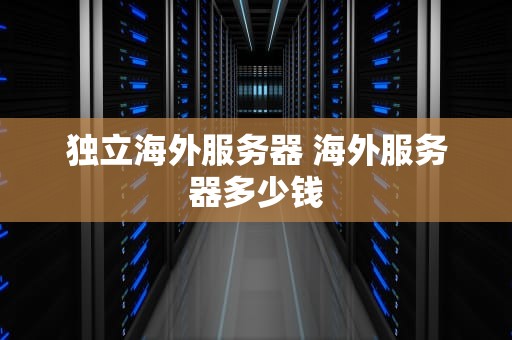 独立海外服务器 海外服务器多少钱