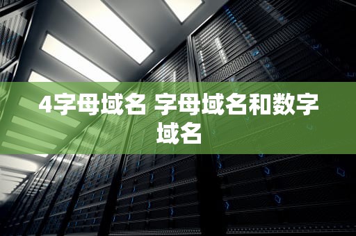 4字母域名 字母域名和数字域名
