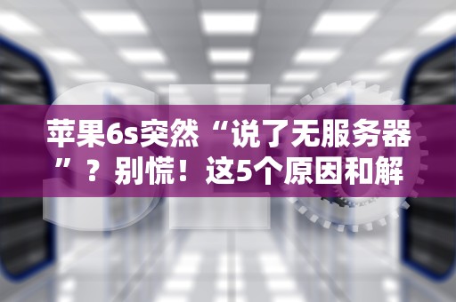 苹果6s突然“说了无服务器”？别慌！这5个原因和解决办法你得知道！