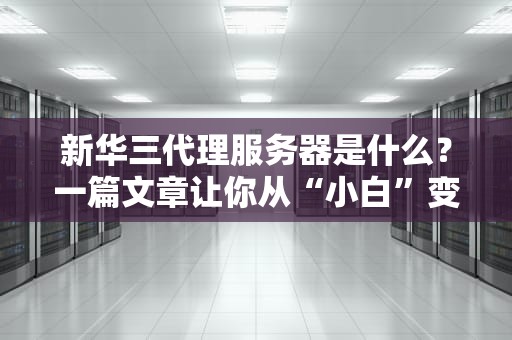 新华三代理服务器是什么？一篇文章让你从“小白”变“大神”！