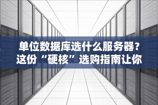 单位数据库选什么服务器？这份“硬核”选购指南让你秒变IT大神！