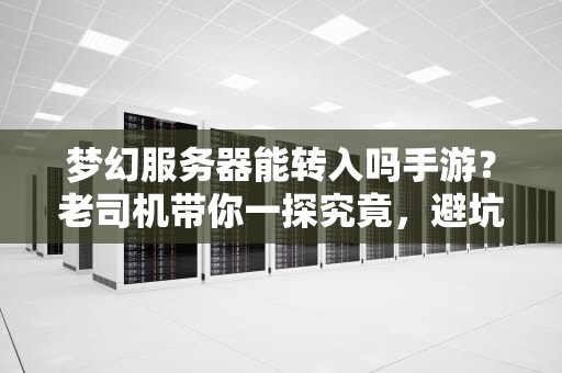 梦幻服务器能转入吗手游？老司机带你一探究竟，避坑指南+骚操作全公开！