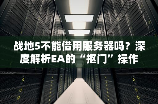 战地5不能借用服务器吗？深度解析EA的“抠门”操作与玩家自救指南
