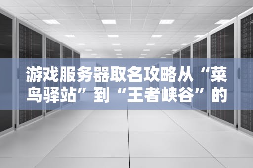 游戏服务器取名攻略从“菜鸟驿站”到“王者峡谷”的进阶指南
