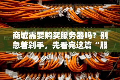 商城需要购买服务器吗？别急着剁手，先看完这篇“服务器选购避坑指南”！