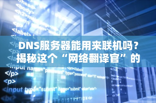 DNS服务器能用来联机吗？揭秘这个“网络翻译官”的隐藏技能！