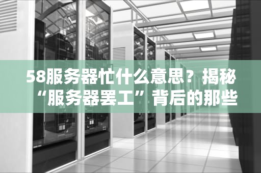 58服务器忙什么意思？揭秘“服务器罢工”背后的那些事儿！