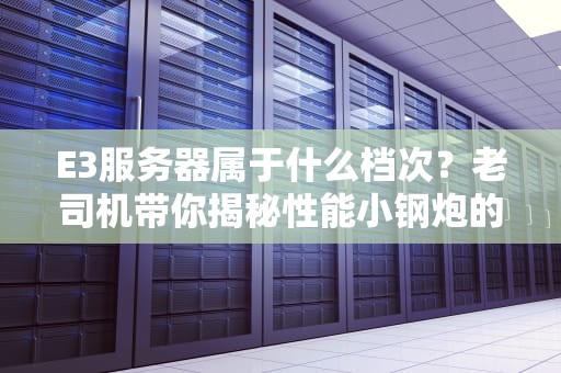 E3服务器属于什么档次？老司机带你揭秘性能小钢炮的硬核实力！