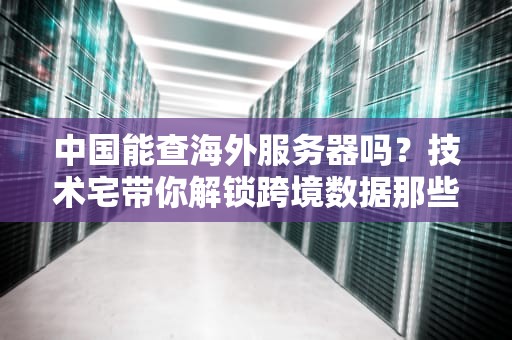 中国能查海外服务器吗？技术宅带你解锁跨境数据那些事儿！