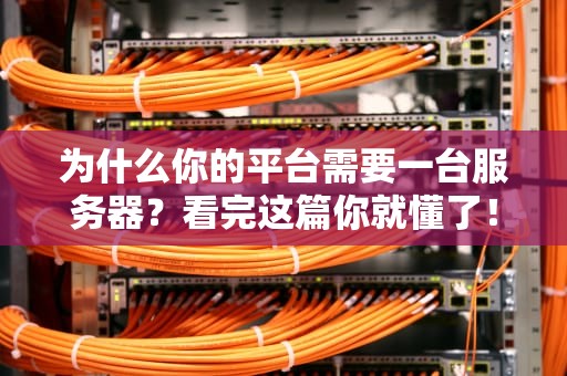 为什么你的平台需要一台服务器？看完这篇你就懂了！