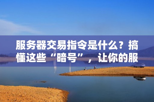 服务器交易指令是什么？搞懂这些“暗号”，让你的服务器跑得飞起！