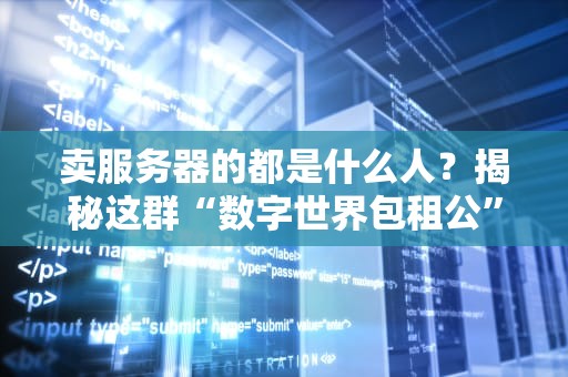 卖服务器的都是什么人？揭秘这群“数字世界包租公”的日常