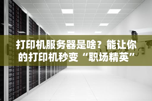 打印机服务器是啥？能让你的打印机秒变“职场精英”的神器！