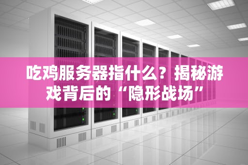 吃鸡服务器指什么？揭秘游戏背后的“隐形战场”