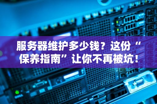 服务器维护多少钱？这份“保养指南”让你不再被坑！