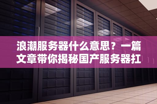 浪潮服务器什么意思？一篇文章带你揭秘国产服务器扛把子！