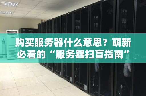 购买服务器什么意思？萌新必看的“服务器扫盲指南”！（附避坑攻略）