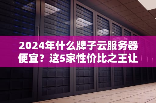 2024年什么牌子云服务器便宜？这5家性价比之王让你白嫖到笑！