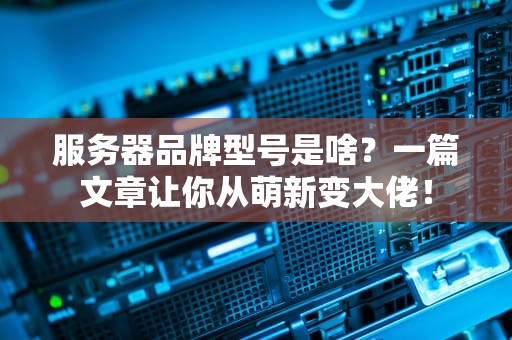 服务器品牌型号是啥？一篇文章让你从萌新变大佬！