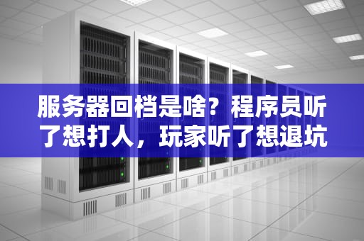 服务器回档是啥？程序员听了想打人，玩家听了想退坑！