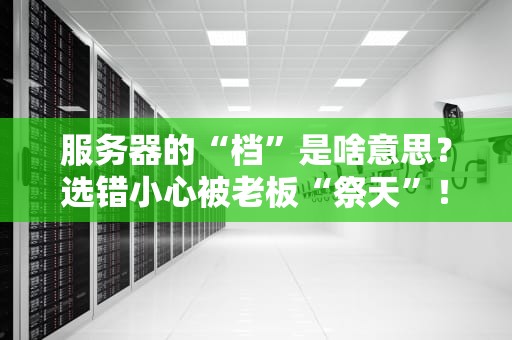 服务器的“档”是啥意思？选错小心被老板“祭天”！