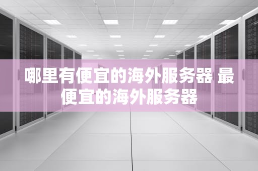 哪里有便宜的海外服务器 最便宜的海外服务器