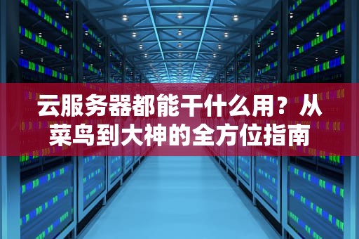 云服务器都能干什么用？从菜鸟到大神的全方位指南