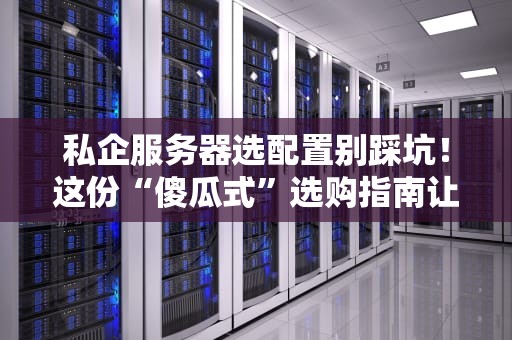 私企服务器选配置别踩坑！这份“傻瓜式”选购指南让你秒变老司机