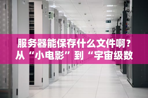 服务器能保存什么文件啊？从“小电影”到“宇宙级数据库”，一次给你讲明白！