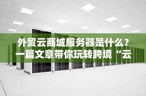 外贸云商城服务器是什么？一篇文章带你玩转跨境“云”生意！