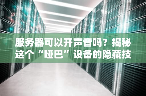 服务器可以开声音吗？揭秘这个“哑巴”设备的隐藏技能！