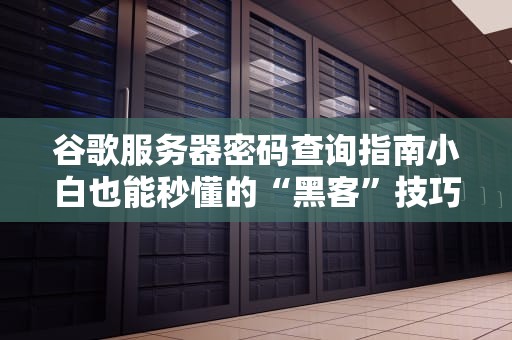 谷歌服务器密码查询指南小白也能秒懂的“黑客”技巧（非盗号版）
