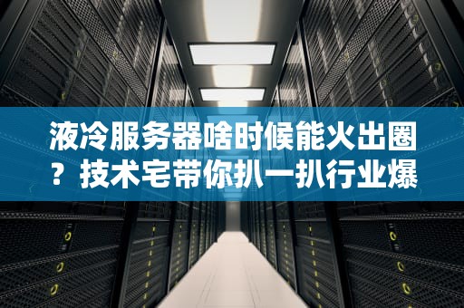 液冷服务器啥时候能火出圈？技术宅带你扒一扒行业爆点