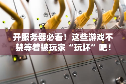 开服务器必看！这些游戏不禁等着被玩家“玩坏”吧！