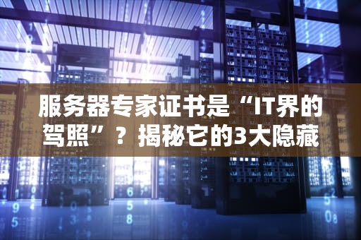 服务器专家证书是“IT界的驾照”？揭秘它的3大隐藏福利！