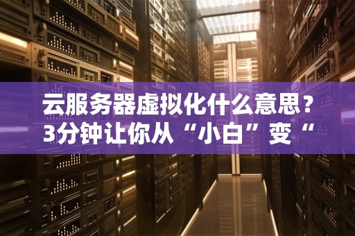 云服务器虚拟化什么意思？3分钟让你从“小白”变“大神”！