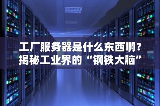 工厂服务器是什么东西啊？揭秘工业界的“钢铁大脑”！
