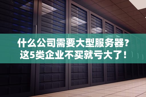 什么公司需要大型服务器？这5类企业不买就亏大了！