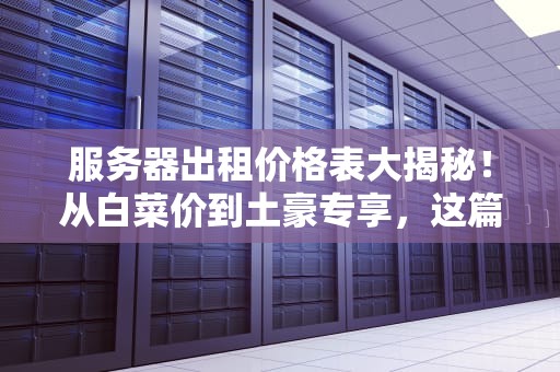 服务器出租价格表大揭秘！从白菜价到土豪专享，这篇指南全说透