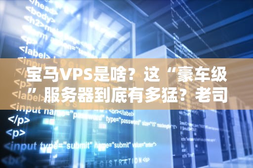 宝马VPS是啥？这“豪车级”服务器到底有多猛？老司机带你飙车实测！