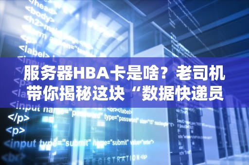 服务器HBA卡是啥？老司机带你揭秘这块“数据快递员”有多拼！