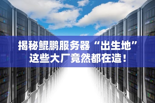 揭秘鲲鹏服务器“出生地”这些大厂竟然都在造！