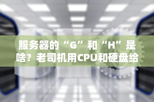 服务器的“G”和“H”是啥？老司机用CPU和硬盘给你讲段子！
