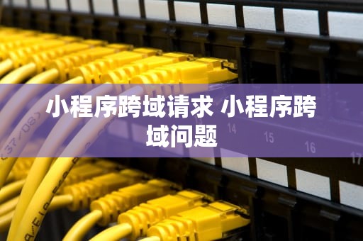 小程序跨域请求 小程序跨域问题