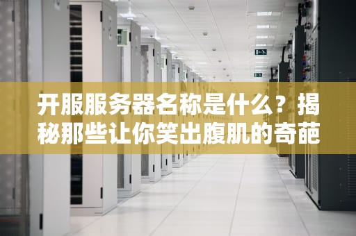 开服服务器名称是什么？揭秘那些让你笑出腹肌的奇葩服务器名！