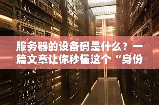服务器的设备码是什么？一篇文章让你秒懂这个“身份证”的奥秘！