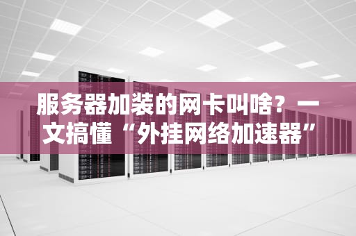 服务器加装的网卡叫啥？一文搞懂“外挂网络加速器”的选型与骚操作！