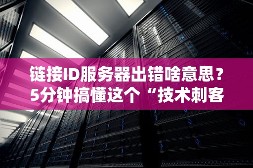 链接ID服务器出错啥意思？5分钟搞懂这个“技术刺客”的套路！